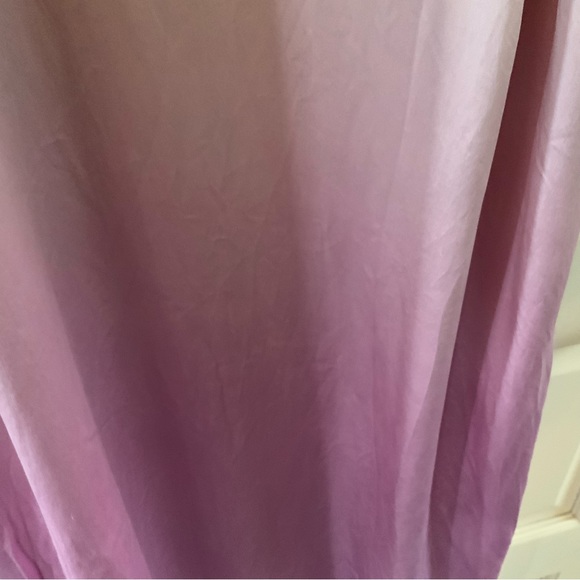 Raquel Allegra Ombré Tie-Waist Midi Dress Sz M/2 Silk Charmeuse Pink Med… - Picture 3 of 7